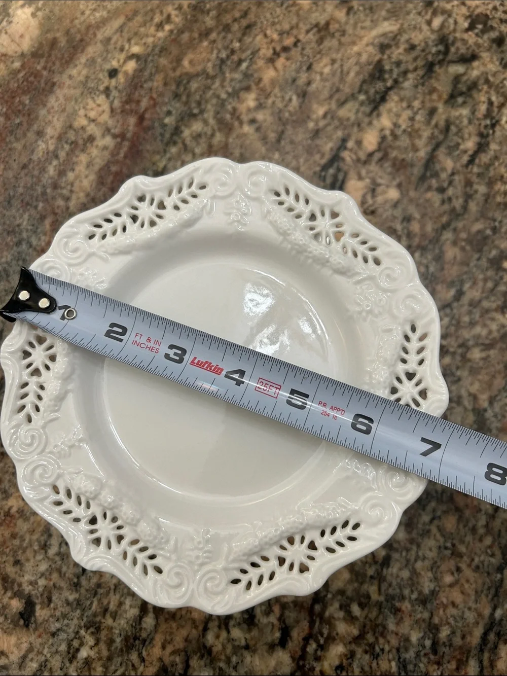 Grace’s Teaware 7” Victorian Lace Porcelain Pedestal Cake Stand